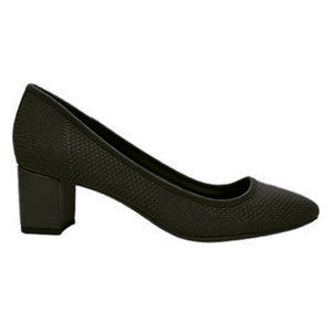 NEW Sudini Women Barclay Black Knit Leather Texture Blocked Heel Comfort Pumps